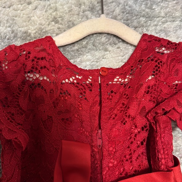 Red Lace Holiday Dress by Rare Editions - Size 2T - Picture 6 of 9